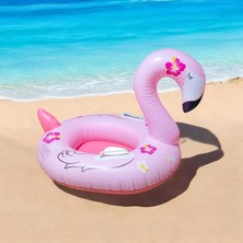 Ayak Geçmeli Flatör Tutunmalı Büyük Boy Şişme Flamingo Simit Deniz Plaj Havuz Oyuncağı 75 Cm.