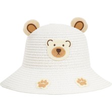 Miniko Kids Kız Çocuk 24700-06 Ayı Fügürlü Hasır Şapka