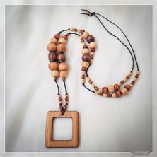 Z Jewelry Art Huram - El Yapımı Etnik Otantik Bohem Kadın Erkek Ahşap Kolye