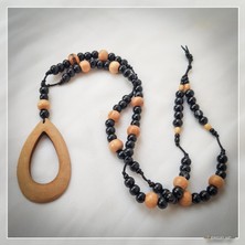 Z Jewelry Art Themba - El Yapımı Etnik Otantik Bohem Kadın Ahşap Kolye