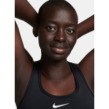 Nike Siyah Kadın U Yaka Sporcu Sütyeni FN2728-010-W Nk Df Swsh Ms Ll Bra Beden: M