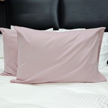 Cozyy Life Toz Pembe Düz Renk Pamuklu 2'li Yastık Kılıfı 50X70