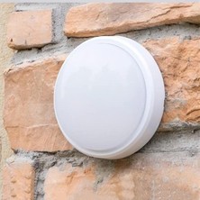 Store 15W Yuvarlak LED Nem Su Geçirmez Banyo Bahçe Modern Tavan Lambası Beyaz Kasa Beyaz Işık 6500K