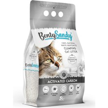 BentySandy Activated Carbon Aktif Karbonlu Topaklanan Kedi Kumu 5 Lt