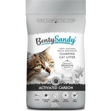 BentySandy Activated Carbon Aktif Karbonlu Topaklanan Kedi Kumu 20 Lt