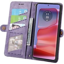 Mays Home1 Motorola Kenar 50 Pro Için Flip Case Kapak Cüzdan Darbeye Basit (Yurt Dışından)