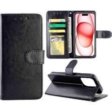 Mays Home1 IPhone 15 Için Flip Case Manyetik Kapatma Kickstand Pu Deri Kart Tutucu (Yurt Dışından)