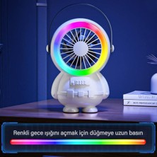 Polham 1500MAH Şarjlı Rgb Işıklı Taşınabilir Süper Hızlı Serinletici Vantilatör, Masaüstü El Fanı, POL11