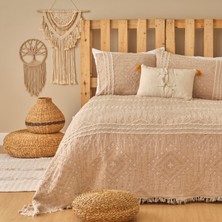 Pamuk Glorinda Çift Kişilik Yatak Örtüsü Seti Bej (230X240 Cm)