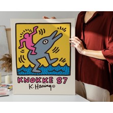 Pegziz Kanvas Tablo Salon Duvar Dekorasyonu Keith Haring Sanatsal Tablo