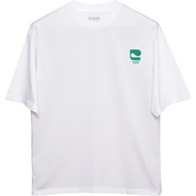 Coredra Meca Oversize T-Shirt Kadın - Beyaz