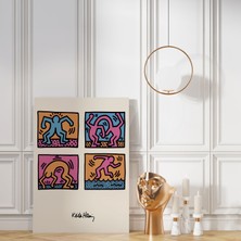 Pegziz Kanvas Tablo Pop Art Keith Haring Sanatsal Tablo Salon Duvar Dekorasyonu