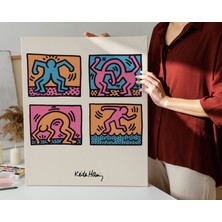 Pegziz Kanvas Tablo Pop Art Keith Haring Sanatsal Tablo Salon Duvar Dekorasyonu