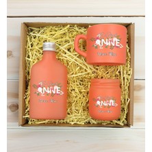 Bk Gift Kişiye Özel Isimli Dtf Anne Temalı Somon Kahve Fincanı & Kolonya & Mum Hediye Seti-1, Anneye Hediye, Anneler Günü Hediyesi