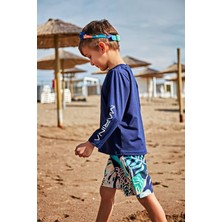 Marina Lacivert Desenli Erkek Çocuk Şort B2431