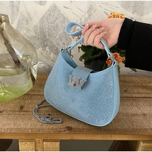 Shi Mei Kadınlar Için Popüler Dokulu Koltuk Altı Çantası, Yeni Moda Omuz Çantası, Kadınlar Için Niş Zincir Crossbody Çanta (Yurt Dışından)