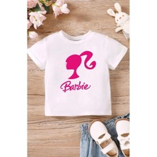 Barbie Kız Baskılı Beyaz Çocuk T-Shirt