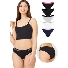 Cottonhill Pamuklu Basic Kadın Bikini Külot 5'li Paket