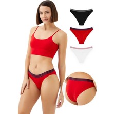 Cottonhill Spor Basic Pamuklu Bikini Külot 3'lü Paket - 3