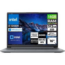 Lenovo Ideapad Slim3 16IAH8 I5- 12450H 16 GB 512 GB SSD 16" Wuxga Windows 11 Pro Taşınabilir Bilgisayar 83ES002HTR Bt8
