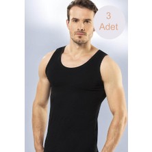 Teknoox Geniş Kalın Askılı Modal Erkek Atlet Siyah 3 Adet