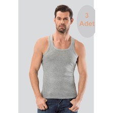 Teknoox Ribana Pamuklu Sporcu Erkek Atlet Gri 3 Adet
