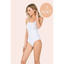 Teknoox Çıtçıtlı Ince Ip Askılı Likralı Yumuşacık Ip Askılı Kadın Atlet Beyaz