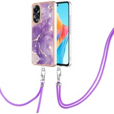 Mellow Shop Oppo A58 4g Mermer Tampon Anti-Çizik Yumuşak Crossbody Kordon Için Kılıf (Yurt Dışından)