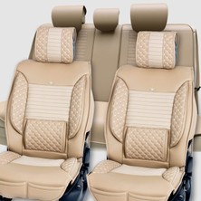 Startcar Dfm Rich Uyumlu Deri Oto Koltuk Kılıfı Ön Arka Set Bej Elite Model Sc