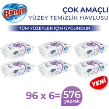 Bingo Pratik Yüzey Temizlik Havlusu Lavanta 96X6 (576 Yaprak)