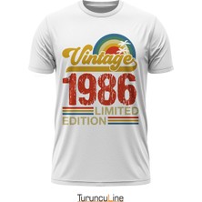 TuruncuLine Vintage 1986 Limited Edition - Özel Retro Tasarım Baskılı Unisex T-Shirt