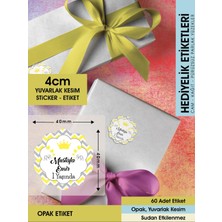 Letbil Reklam Doğum Günü Etiketi-Fil, Kral Taçlı Cemiyetlerinize Için 4cm - 60 Adet Opak Sticker