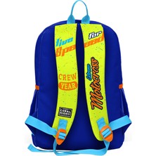 Coral High Kids Fosforlu Sarı Saks Motorsiklet Desenli Dört Bölmeli Okul Sırt Çantası 23742