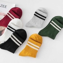 Soytemiz Unisex 6'lı Karışık Renkli Çizgili Tenis Çorabı