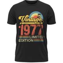 TuruncuLine Vintage 1977 Limited Edition - Özel Retro Tasarım Baskılı Unisex T-Shirt