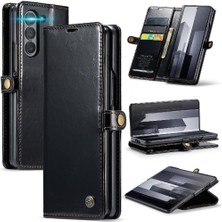 SZY Market Samsung Galaxy Z Için Flip Case Fold 6 5g Retro Cüzdan Kapak Çılgın At (Yurt Dışından)