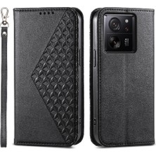 SZY Market Xiaomi 13T El Kayışı Eşkenar Dörtgen Şekli Günlük Kullanım Standı Cüzdan Için Flip Case (Yurt Dışından)