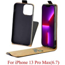 SZY Market Dikey Flip Case IPhone 13 Pro Max Tpu Deri Kart Yuvası Koruyucu (Yurt Dışından)