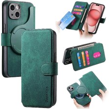 SZY Market IPhone 15 Için Flip Case Cüzdan Retro Kart Standı Mıknatıs Koruyucu Malzeme (Yurt Dışından)