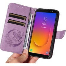 SZY Market Samsung Galaxy J6 2018 Için Flip Case Ayrılabilir El Kayışı Kabartmalı Yüksek (Yurt Dışından)