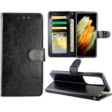 SZY Market Samsung Galaxy S21 Ultra 5g Kart Tutucu Kickstand Manyetik Için Flip Case (Yurt Dışından)