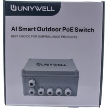 Uniywell Outdoor Poe Switch - 8 Port Poe + 2 Gigabit, Toplam 96W Poe Gücü