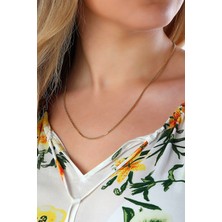 Moom Mücevherat 14 Ayar Altın Zincir Kolye Örme Zincir Kolye 45 cm Uzunluk