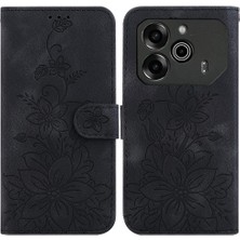 Manyi Mall Tecno Pova 6 Pro 5g Kickstand Manyetik Cüzdan Kabartmalı Zambak Için Flip Case (Yurt Dışından)