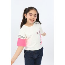 Toontoy Kids Kız Çocuk World Baskılı Tişört