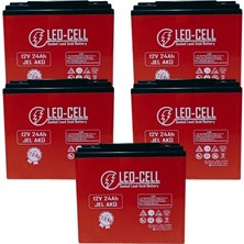 Leocell Leo-Cell 5'li Set 12V 24 Ah Japon Teknolojisi 7 kg Elektrikli Motorsiklet Aküsü (2024 Üretimi)