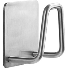 Microcase Güçlü Yapışkanlı Metal Banyo Mutfak Eşya Havlu Vb Ürün Askılığı AL4467 - 1 Adet Gümüş