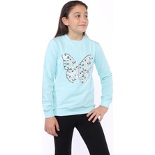 Toontoy Kids Kız Çocuk Kelebek Işlemeli Sweatshirt