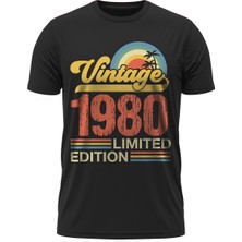 TuruncuLine Vintage 1980 Limited Edition - Özel Retro Tasarım Baskılı Unisex T-Shirt