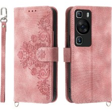 SZY Mall Huawei P60 Kabartmalı Çoklu Kredi Kartı Yuvaları Bileklik Için Flip Case (Yurt Dışından)